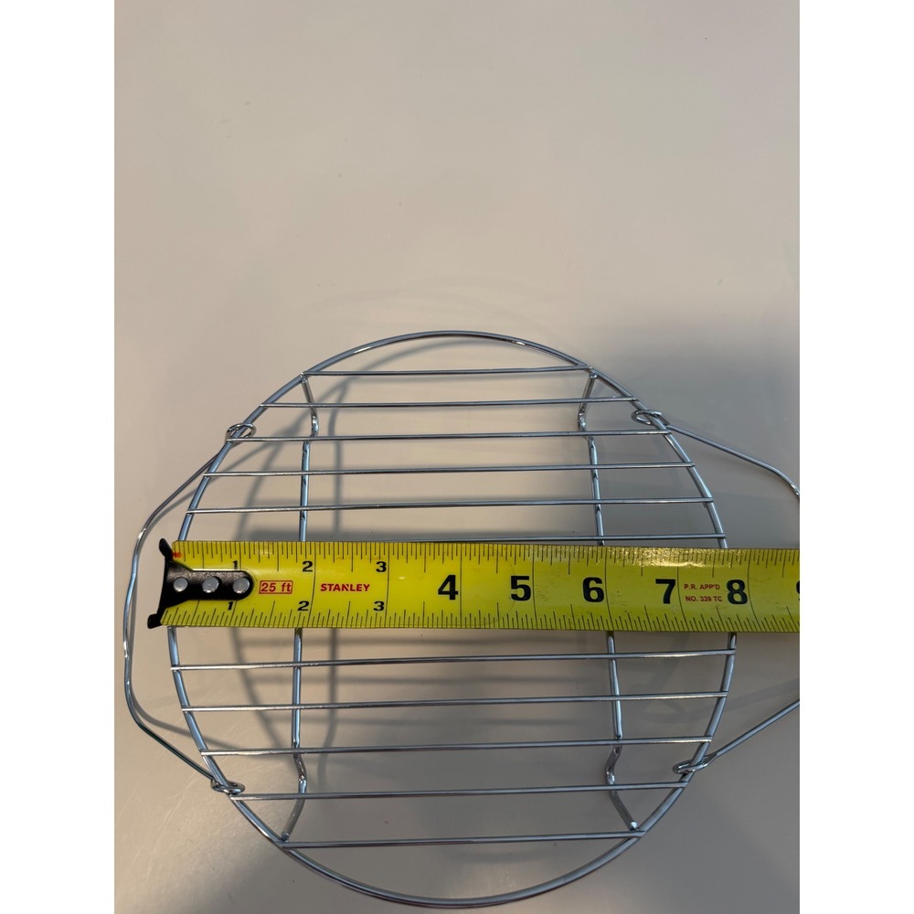 8 Inch Round Stainless Steel Steam Rack Cooling Trivet with Handles Air Fryer - Picture 4 of 4